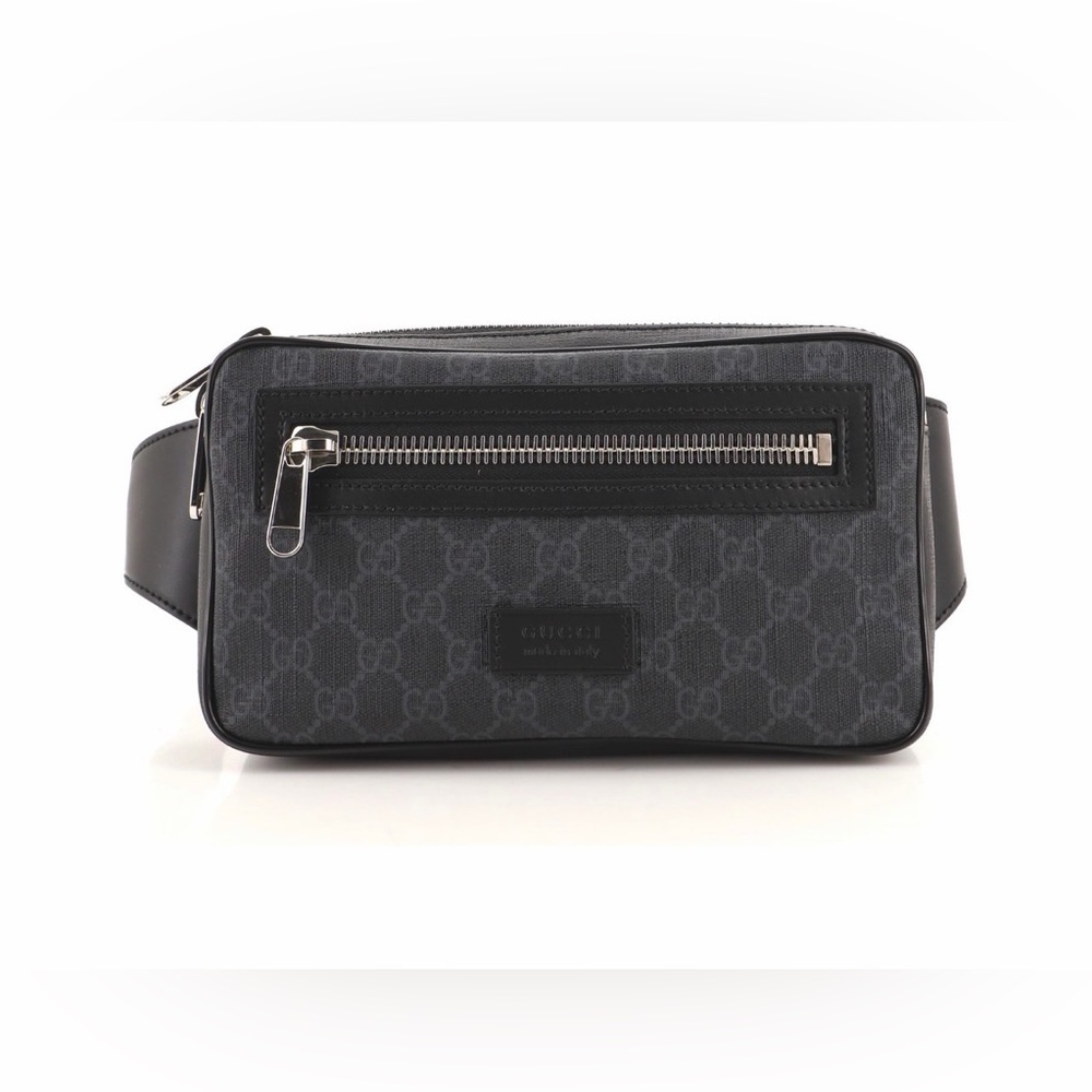 100% Authentic Gucci Soft Zip Belt Bag GG Coated Canvas